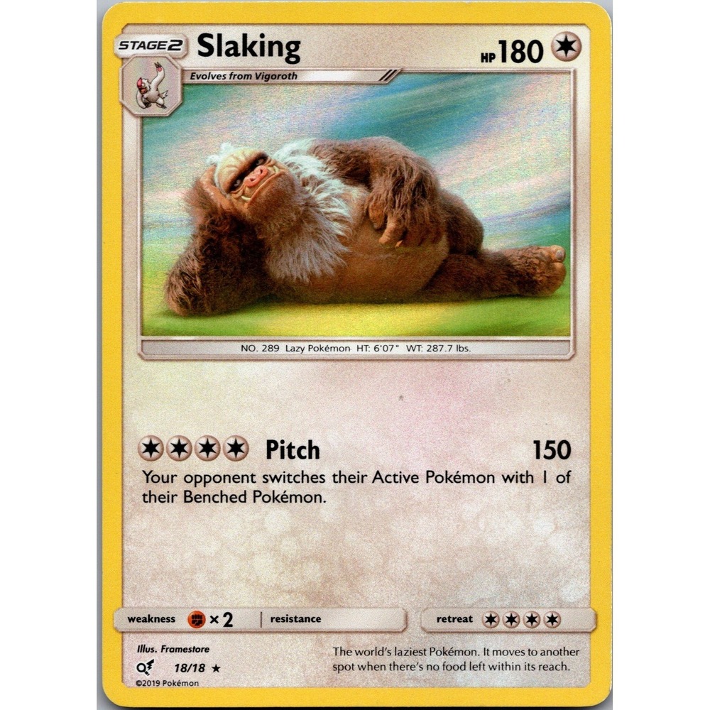 Pokemon Slaking Rare Holo Detective Pikachu 18/18 TCG Card 2019